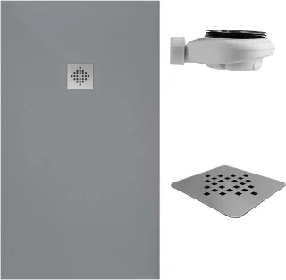 Inloopdouchebak Plat Hars 170x75 cm RAL 7040
