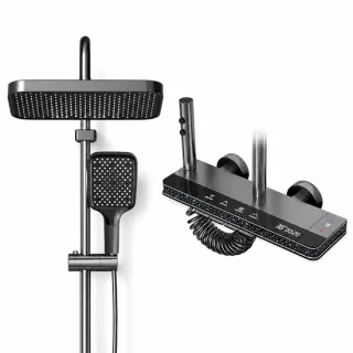 Innovastore douchesysteem met regendouche, handdouche en digitaal display - grijs