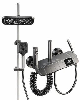 Innovastore douchesysteem met regendouche, handdouche en thermostaatkraan grijs