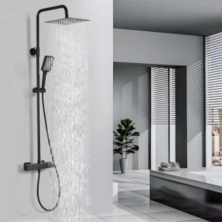 Inovra douchesysteem met thermostaat - 25 cm vierkante regendouche en handdouche