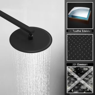 JOHO Regendouchekop inbouw 25 cm zwart