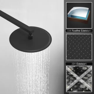 JOHO Regendouchekop Inbouw 25 cm Zwart