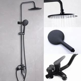 Kaëru Rain Shower Set Matt Black