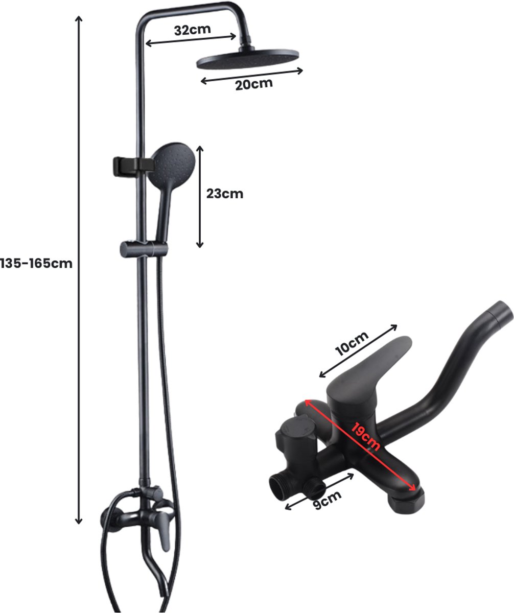 Wat vinden we goed aan de Kaëru Rain Shower Set Matt Black