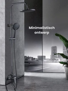 Kaëru Rain Shower Set Matt Black