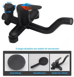 Kaëru Rain Shower Set Matt Black