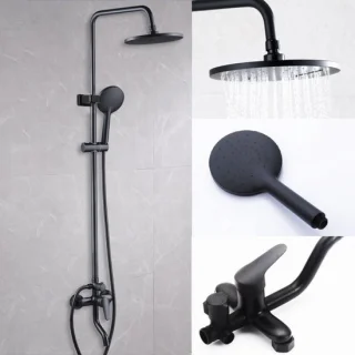 Kaëru Rain Shower Set Matt Black