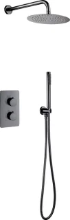 Klea Thermostatische Inbouw Regendouche 25cm Gunmetal Grijs