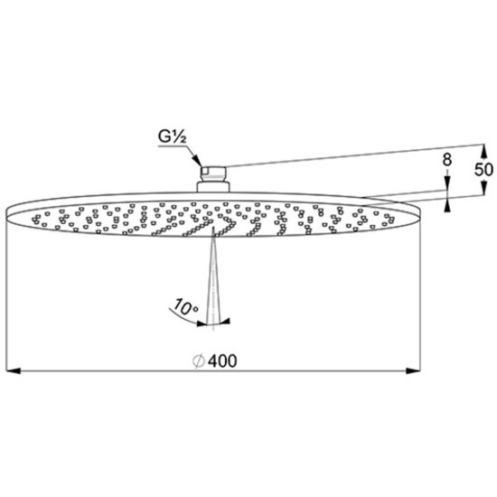 Kludi A-Qa Hoofddouche 400 Zwart Mat/Chroom