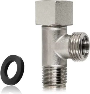 Koperen 3-weg T-connector wc-omschakelklep 3/8 x 1/2 inch