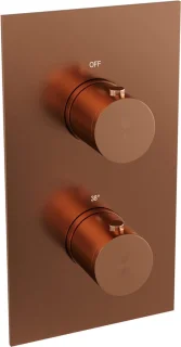 Koperen thermostatische inbouw regendouche set 20 cm met handdouche en glijstang