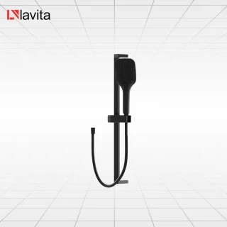 LAVITA Glijstang Douche CETUS Zwart Vierkant Handdouche Set