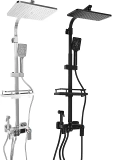 LCD Douche Systeem Thermostaat Zwart 73-116 cm