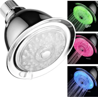 Led douchekop 10 cm chroom