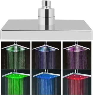 Led douchekop regendouche vierkant 20 x 20 cm chroom