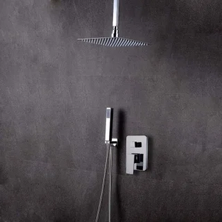 LED regendouche set, 300 x 300 mm, chroom