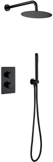 Leoni Inbouw Thermostatische Regendoucheset 25 cm Mat Zwart