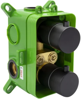 Leoni Inbouw Thermostatische Regendoucheset 25 cm Mat Zwart