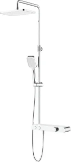 Leoni Inoli Thermostatische Regendoucheset 30cm Vierkant Chroom/Wit
