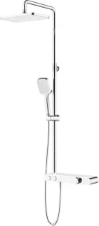Leoni Inoli Thermostatische Regendoucheset 30cm Vierkant Chroom/Wit