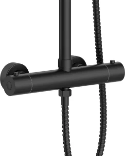 Leoni Rimbo Thermostatische Regendoucheset 20cm Mat Zwart
