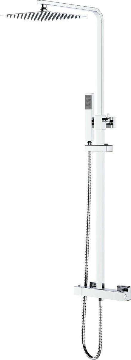 Leoni Rimbo Thermostatische Regendoucheset 22cm Vierkant RVS Chroom
