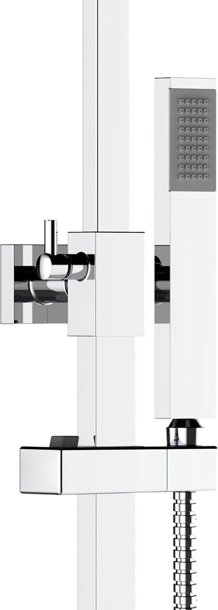 Leoni Rimbo Thermostatische Regendoucheset 22cm Vierkant RVS Chroom