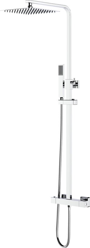 Leoni Rimbo Thermostatische Regendoucheset 22cm Vierkant RVS Chroom