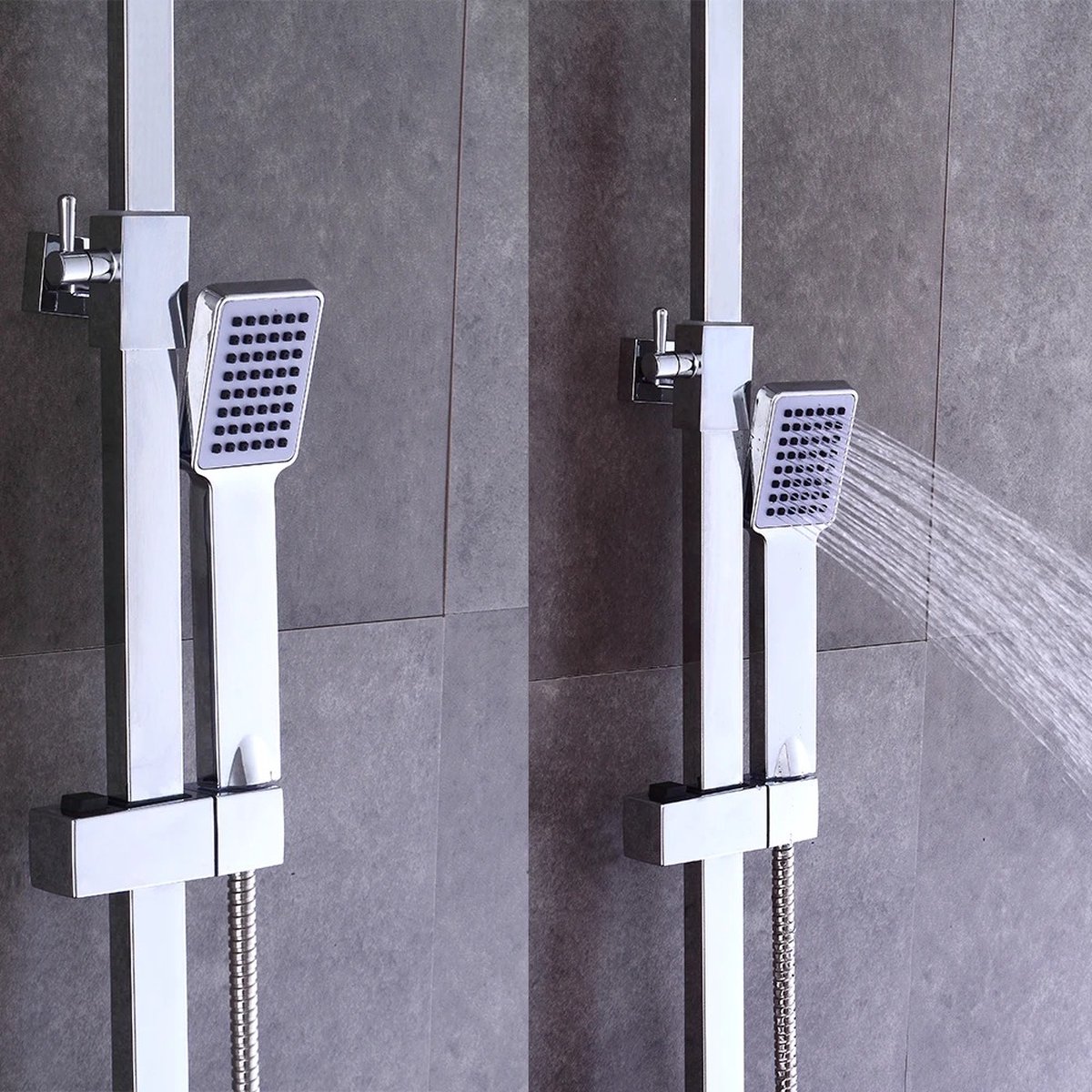 Leonova® Regendoucheset 30x30cm RVS/Messing Thermostaatkraan