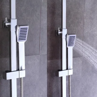Leonova® Regendoucheset 30x30cm RVS/Messing Thermostaatkraan