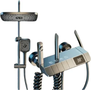 Leonova® Regendoucheset Thermostaat RVS Grijs