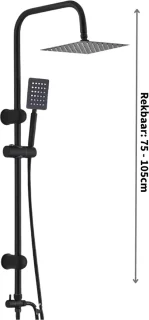 Livista Douche Set Regendouche & Handdouche Zwart Vierkant