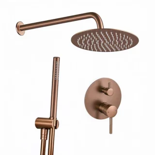 Lomazoo Morea inbouw regendouche met handdouche koper