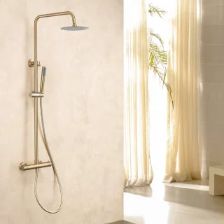 LOMAZOO Orlean Regendouche Set Goud Met Thermostaat