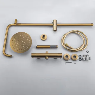 LOMAZOO Orlean Regendouche Set Goud Met Thermostaat