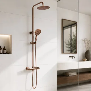Lomazoo regendouche thermostaat Senza met handdouche - koper