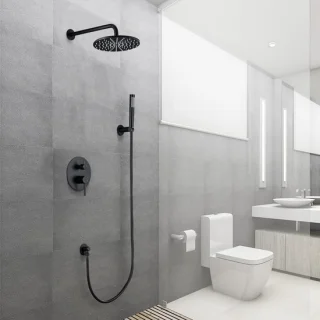 LOMAZOO TELESTO Doucheset Zwart Inbouw