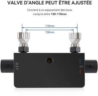 Lonheo Max Regendouche met Thermostaatkraan Zwart