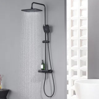 Lonheo Max Regendouche met Thermostaatkraan Zwart