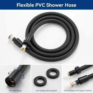 Lonheo Max Regendouche met Thermostaatkraan Zwart