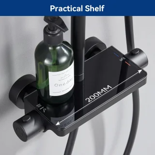 Lonheo Max Regendouche met Thermostaatkraan Zwart