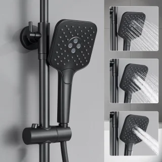 Lonheo Max Regendouche met Thermostaatkraan Zwart