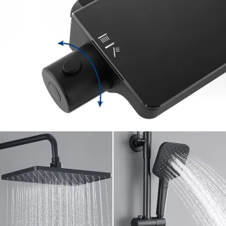 Lonheo Max Regendouche met Thermostaatkraan Zwart