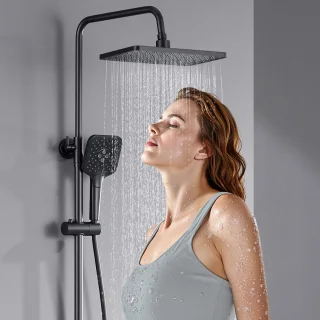 Lonheo Max Regendouche met Thermostaatkraan Zwart