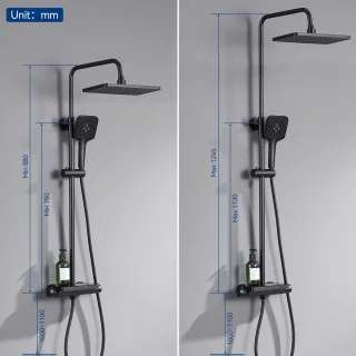 Lonheo Max Regendouche met Thermostaatkraan Zwart