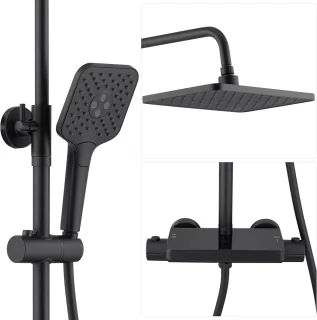 Lonheo Max Regendouche met Thermostaatkraan Zwart