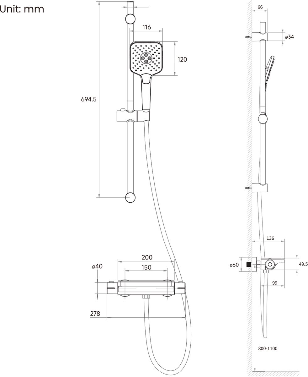 Wat vinden we goed aan de Lonheo Max Thermostaat Doucheset Zwart