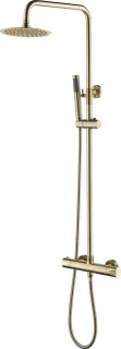 Lonis Rimbo Thermostatische Regendoucheset 20cm RVS PVD Geborsteld Goud
