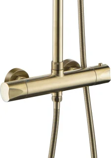 Lonis Rimbo Thermostatische Regendoucheset 20cm RVS PVD Geborsteld Goud