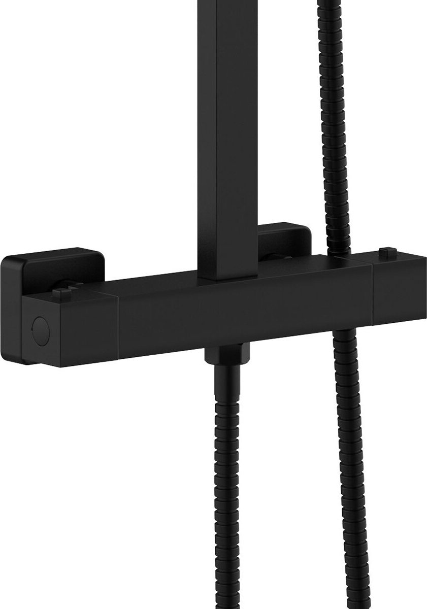 Lonis Rimbo Thermostatische Regendoucheset 22cm Mat Zwart